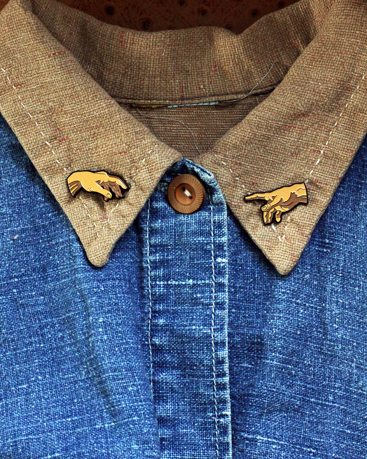 The Creation of Adam Enamel Pin Set