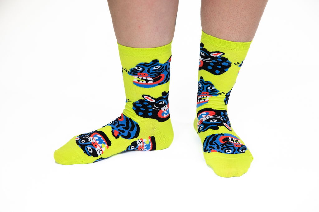 Wild Cats Crew Socks by Kristina Micotti (Small)