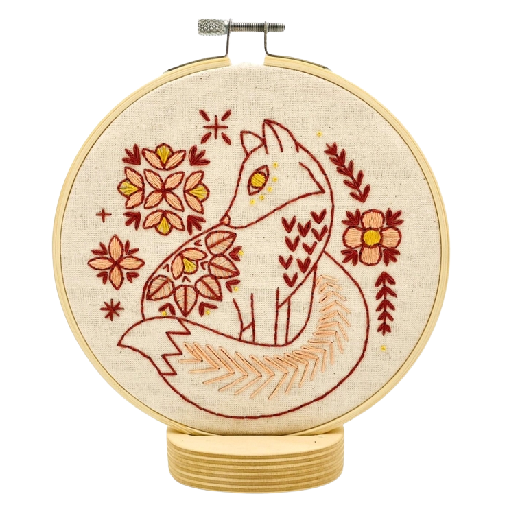 Folk Fox Embroidery Kit