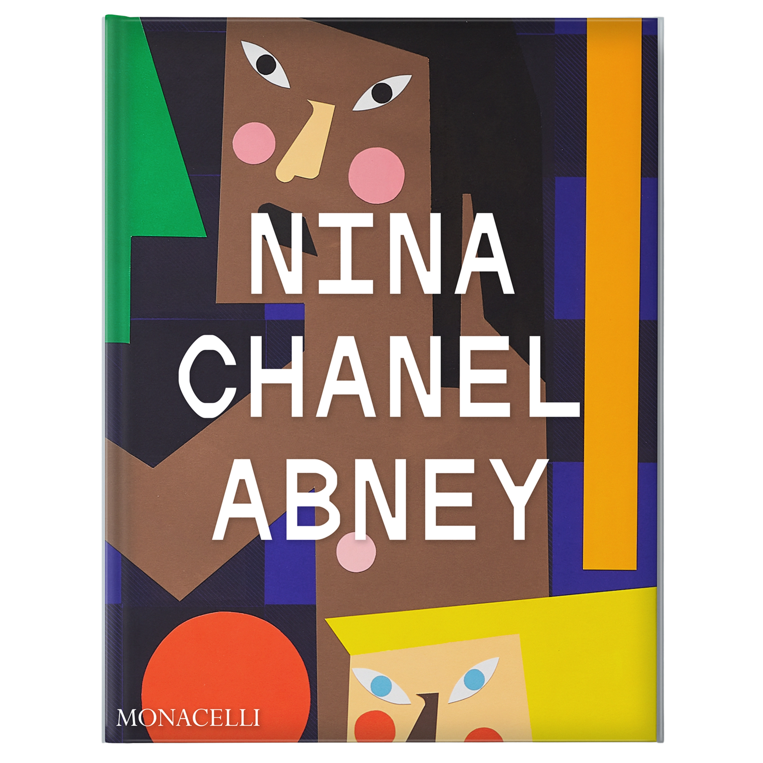 Book titled 'Nina Chanel Abney' with colorful design on a white background