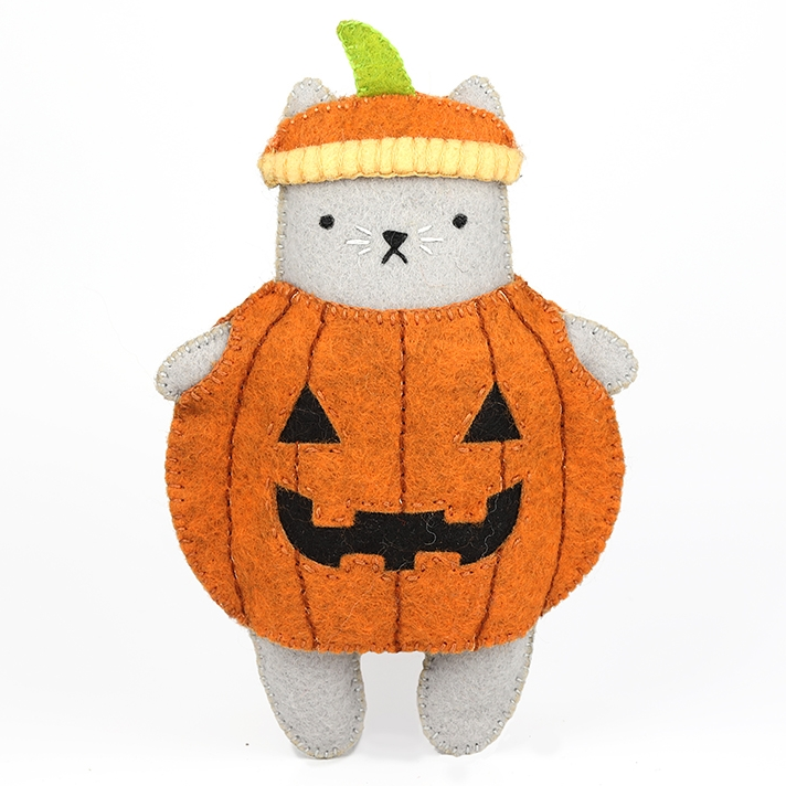 Pumpkin Cat Felt Doll Kit