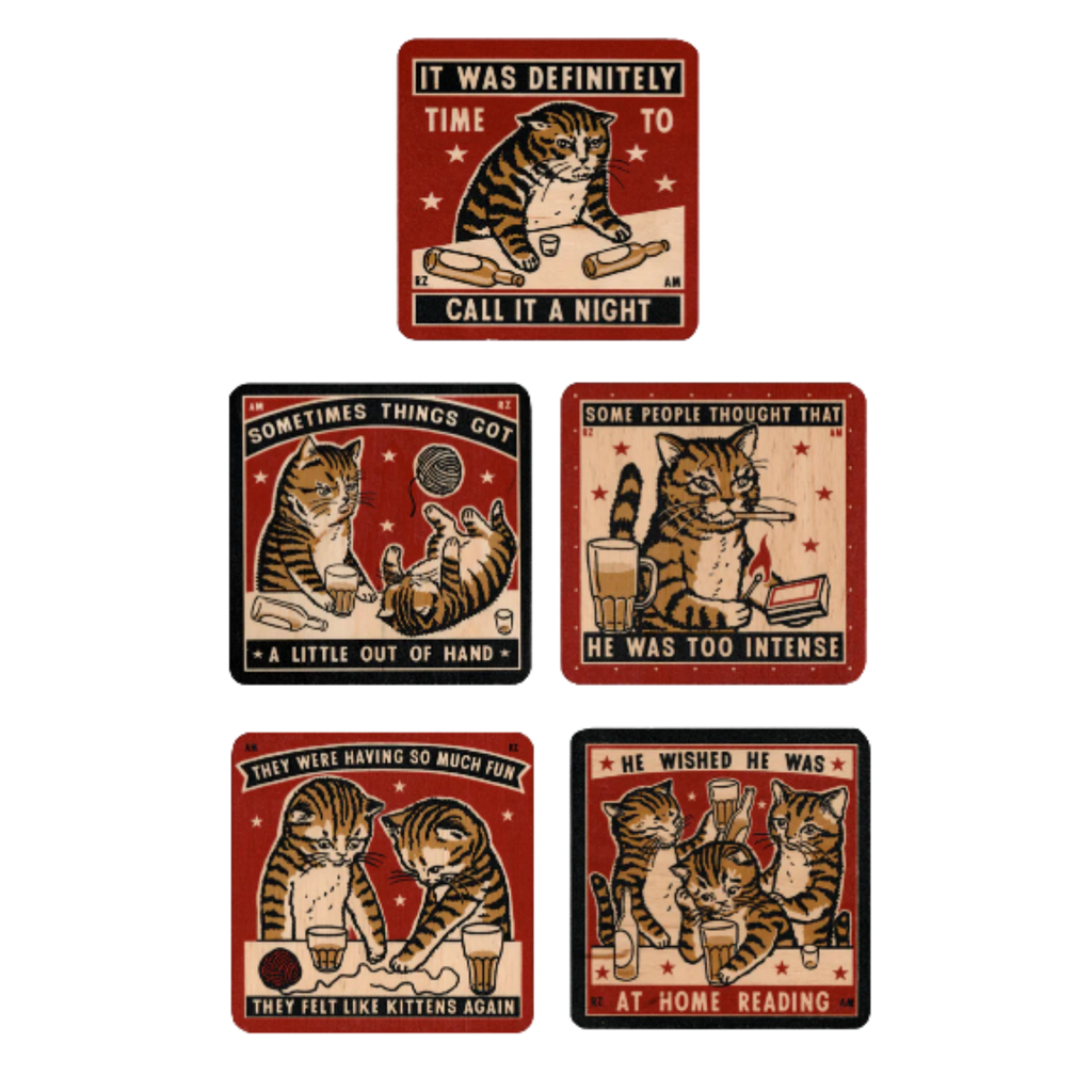 Drunk Cat Coasters