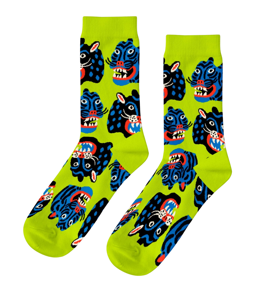 Wild Cats Crew Socks by Kristina Micotti (Small)