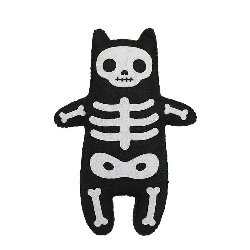 Skeleton Cat Felt Doll Kit