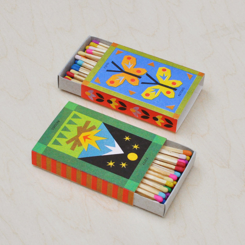 "Campfire" Risograph Printed Matchbox