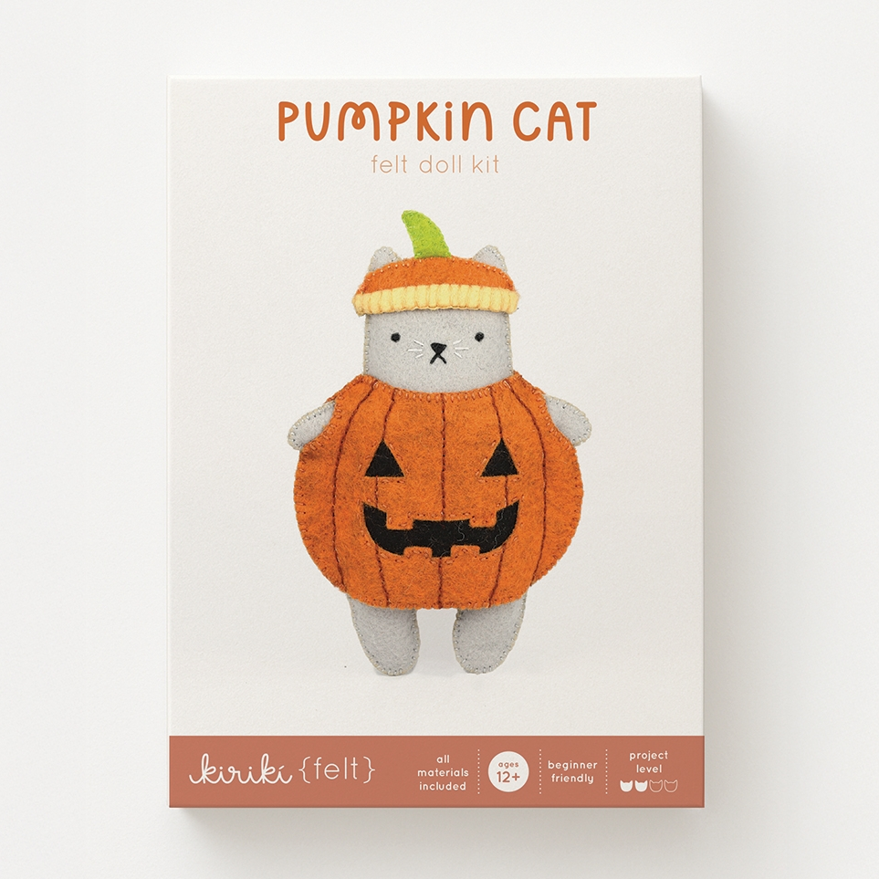 Pumpkin Cat Felt Doll Kit