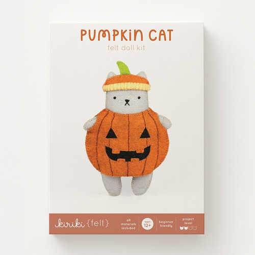 Pumpkin Cat Felt Doll Kit