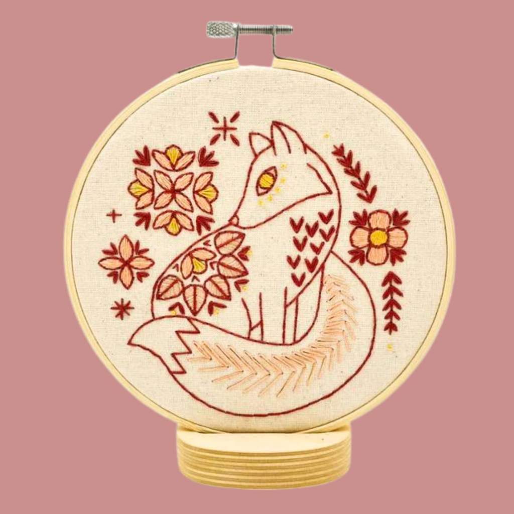 Folk Fox Embroidery Kit