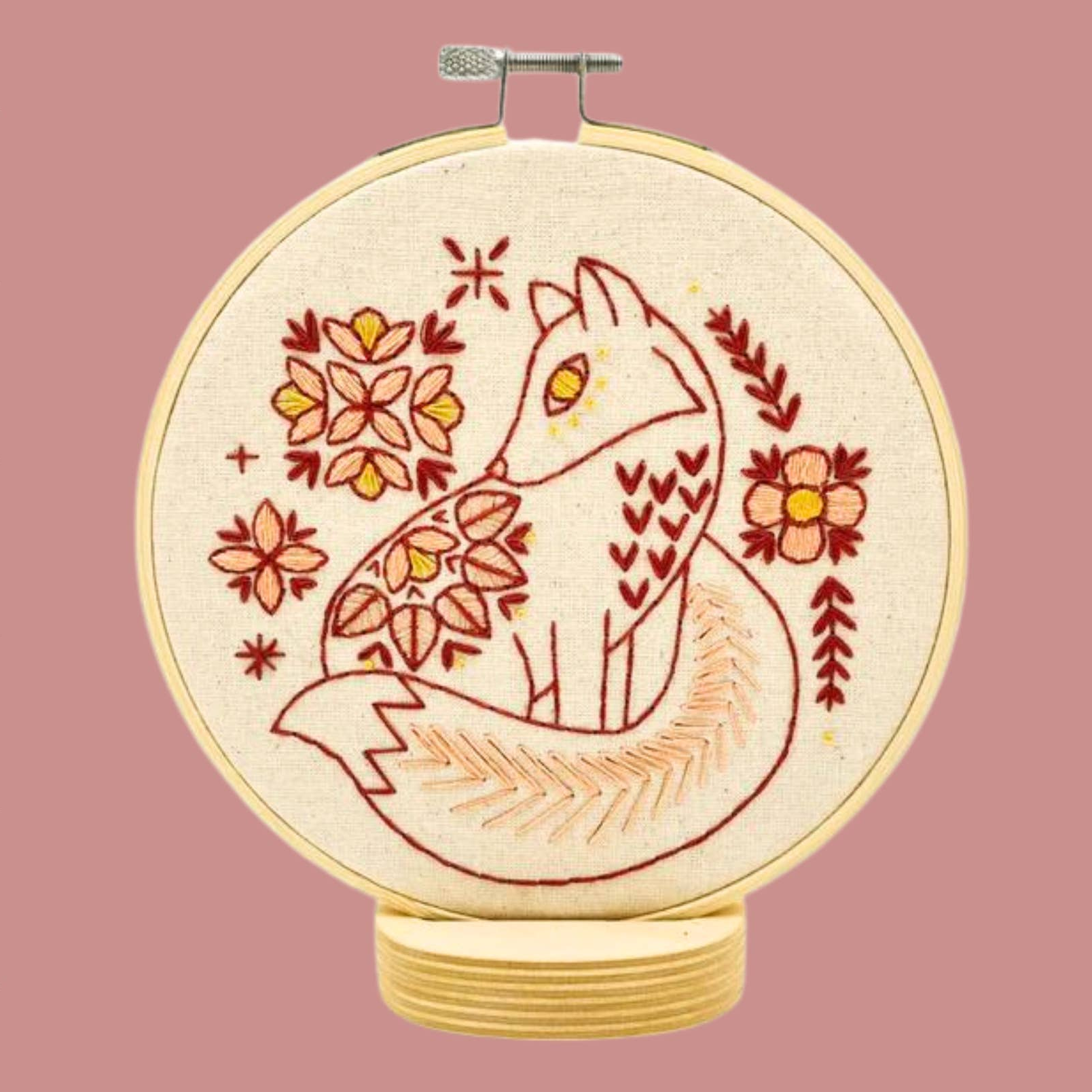Folk Fox Embroidery Kit