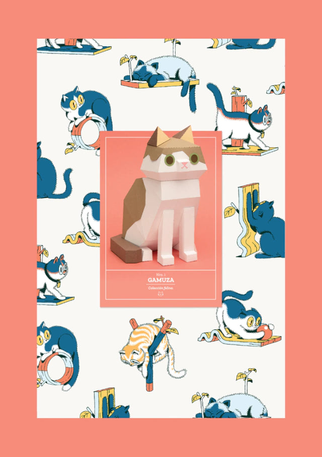 Suede Paper Cat Model Kit