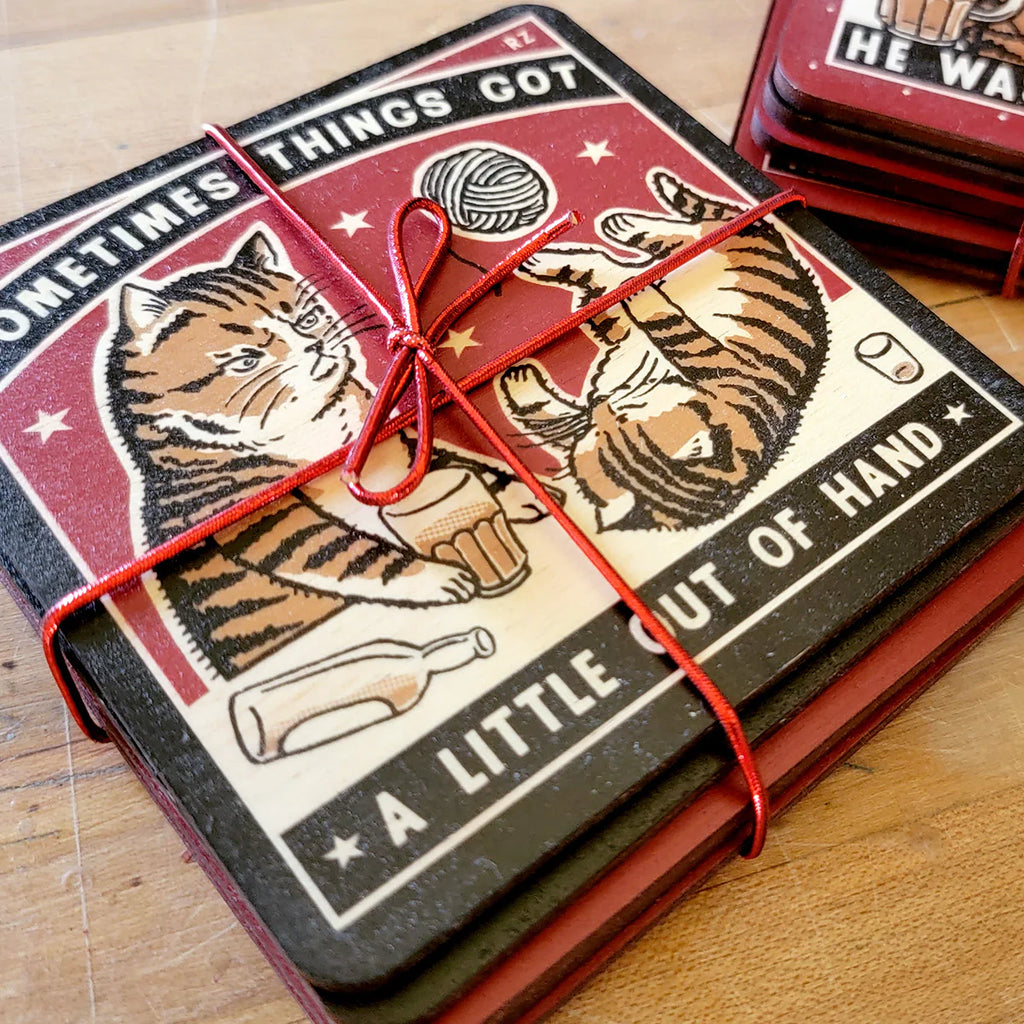 Drunk Cat Coasters