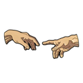 The Creation of Adam Enamel Pin Set