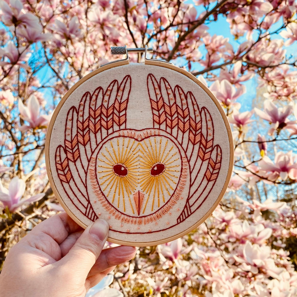 Barn Owl Embroidery Kit