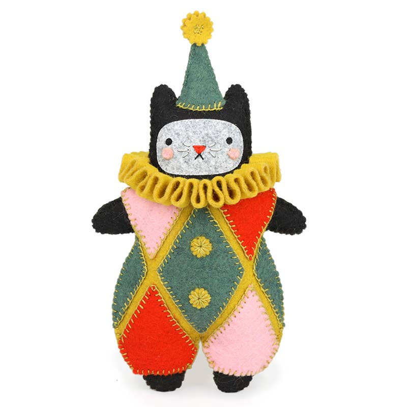Harlequin Cat Felt Doll Kit