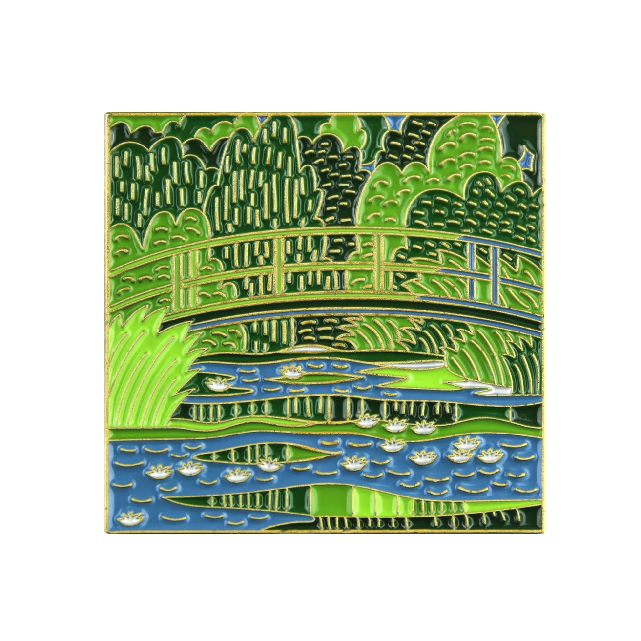 Water Lilies and Japanese Bridge Enamel Pin