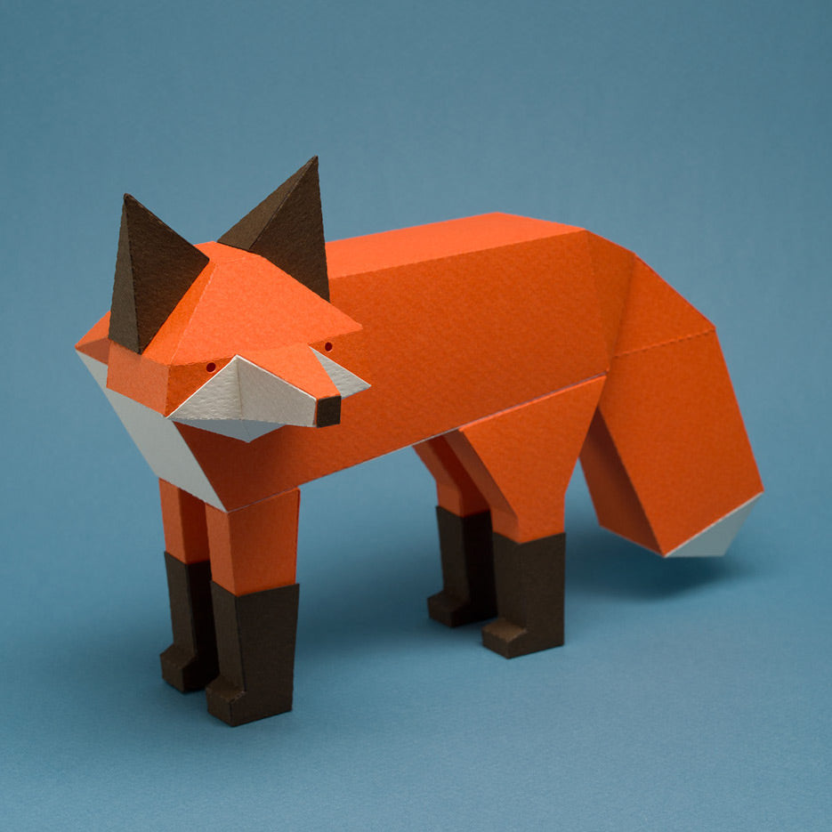 Red Fox Paper Model Kit