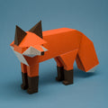 Red Fox Paper Model Kit