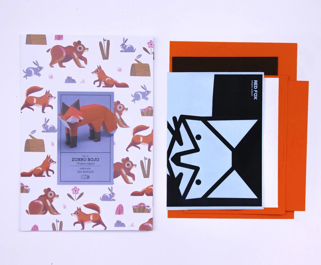 Red Fox Paper Model Kit